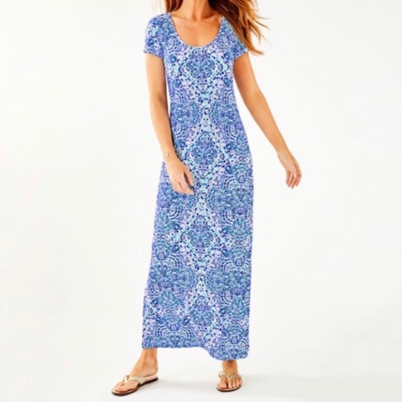 Lilly Pulitzer Dresses & Skirts - Lilly Pulitzer Wynne Maxi Dress Scoop Neck Blue XS